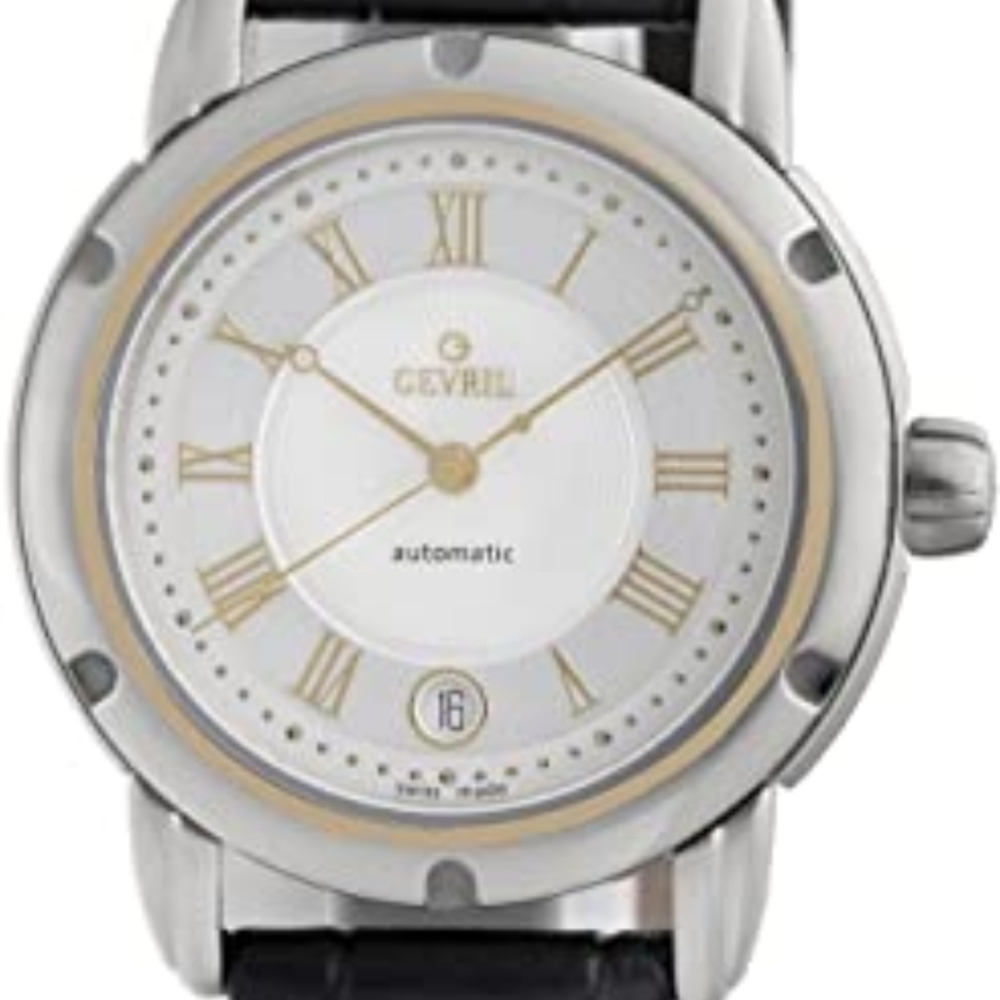 Gevril Men's Black Leather Stainless Steel AO111R First Generation Watch